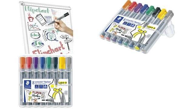 STAEDTLER Lumocolor Flipchart-Marker 356/356B, 8er Etui nachfüllbar, DRY SAFE, auswaschbar, blockierte Spitze, - 1 Stück-5