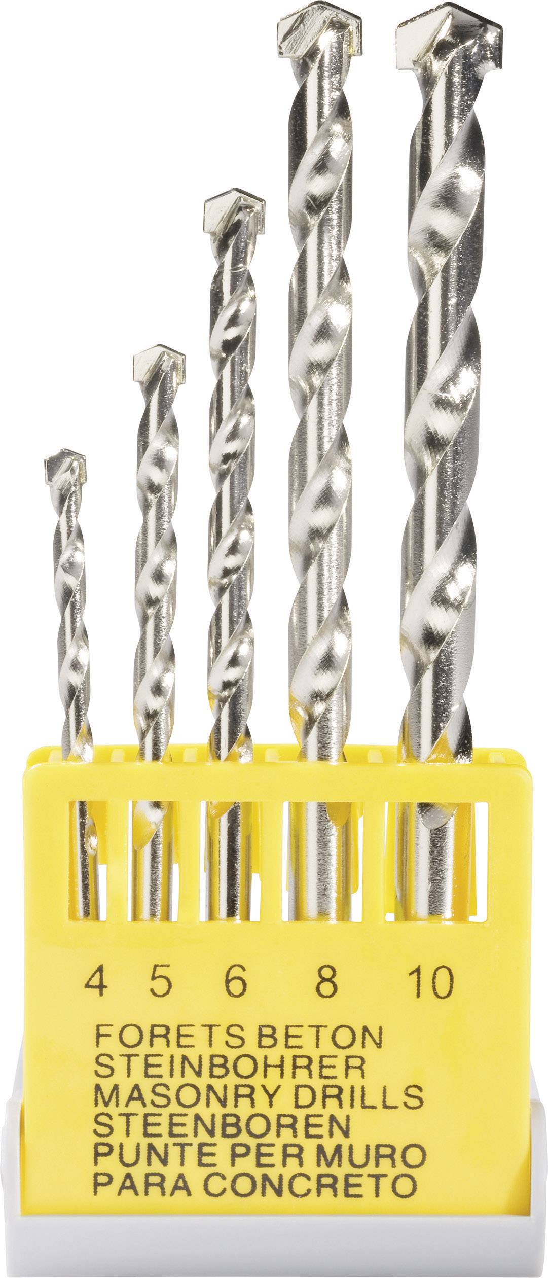 Heller 3011/05 Acciaio Kit punte per pietra 5 parti 4 mm, 5 mm, 6 mm, 8 mm, 10 mm Alberino cilindrico 1 KIT