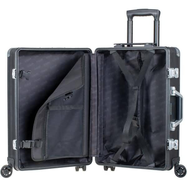 Alumaxx Reisetrolley, aus Aluminium , schwarz matt arretierbares Teleskoptrolleysystem, Tragegriff, - 1 Stück (45171)-1