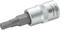 Bussola con bit Torx in argento con testa T8, adatta per viti con profilo Torx. Marca e numero di modello sono incisi lateralmente.