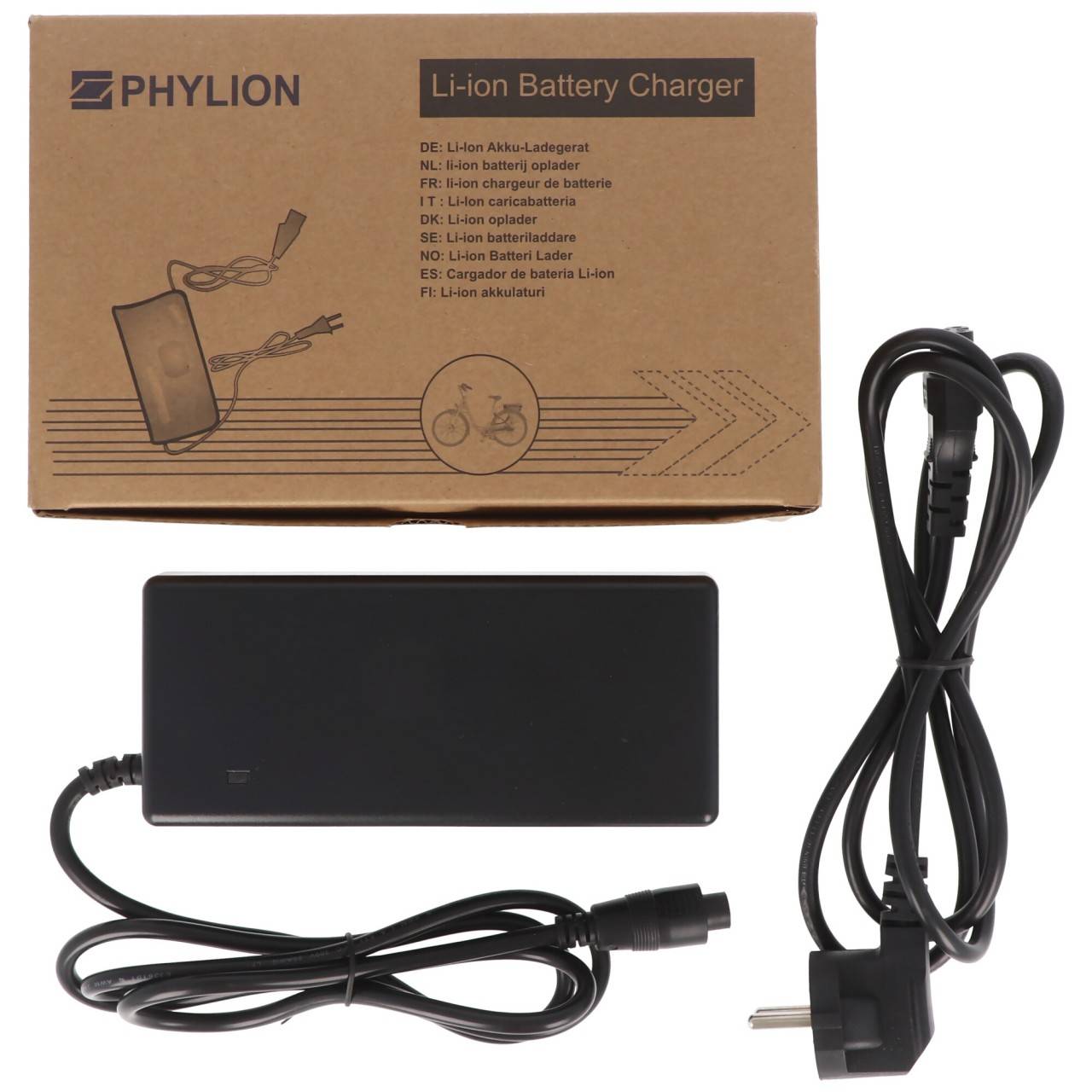 Caricabatterie Phylion per E-bike 42V corrente di carica 2A spina rotonda a 5 pin Phylion SSLC084V42M-01-4