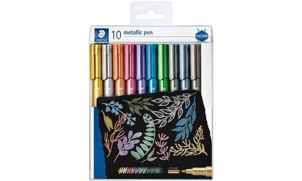 STAEDTLER Permanent-Marker Metallic, Rundspitze, 10er Etui Strichstärke: 1 - 2 mm, pigmentierte Tinte, - 1 Stück (8323 T-0