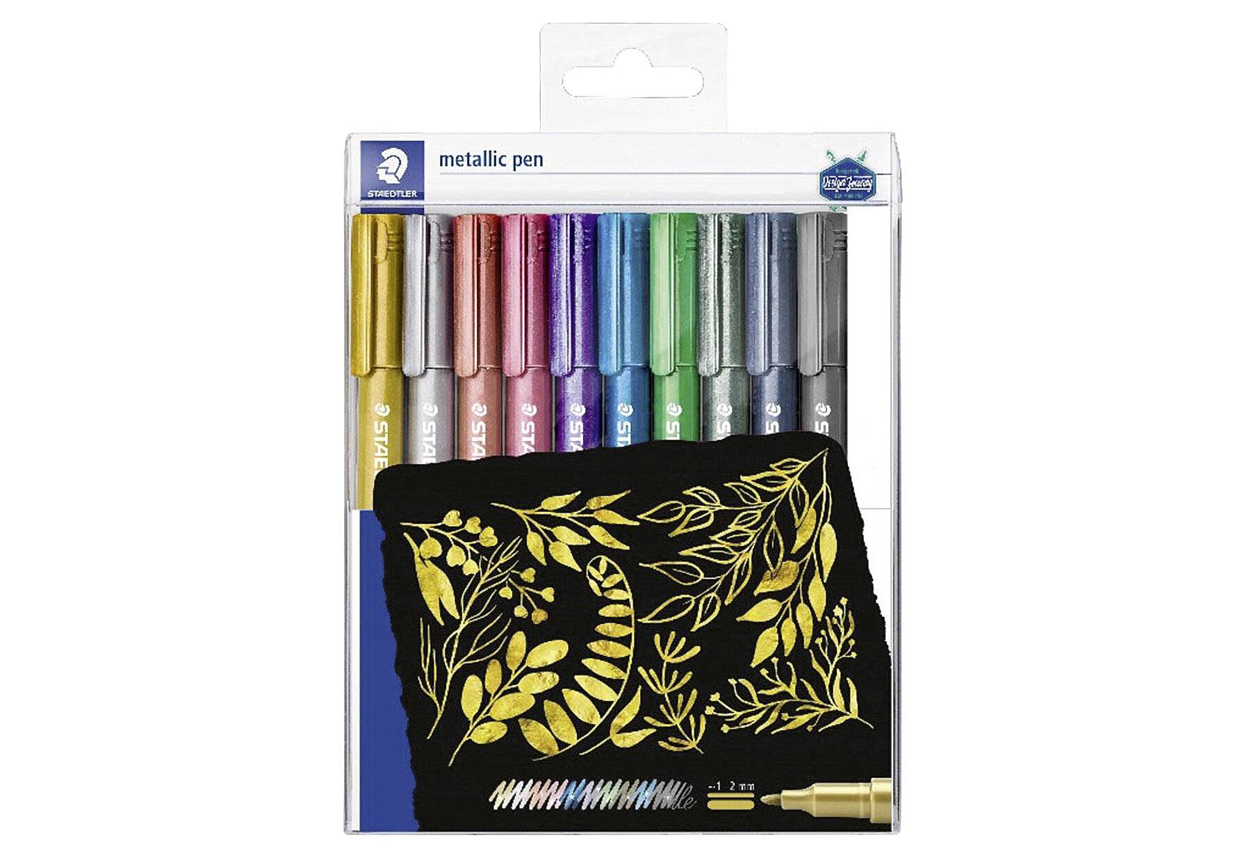 STAEDTLER Permanent-Marker Metallic, Rundspitze, 10er Etui Strichstärke: 1 - 2 mm, pigmentierte Tinte, - 1 Stück (8323 T-1