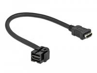 Delock - HDMI-Kabel - HDMI weiblich angled, keystone bis HDMI männlich gerade - 30cm - Schwarz - unterstützt 4K 30 Hz (3-2