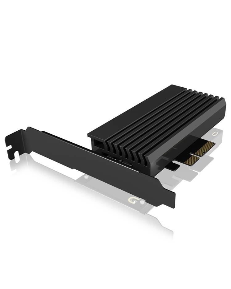 ICY BOX IB-PCI214M2-HSL, PCIe-Karte, 1x M.2 PCIe (NVMe) SSD zu PCIe 4.0 x4 über M-Key 1 Porta Controller M.2 PCIe x4 Ada-1