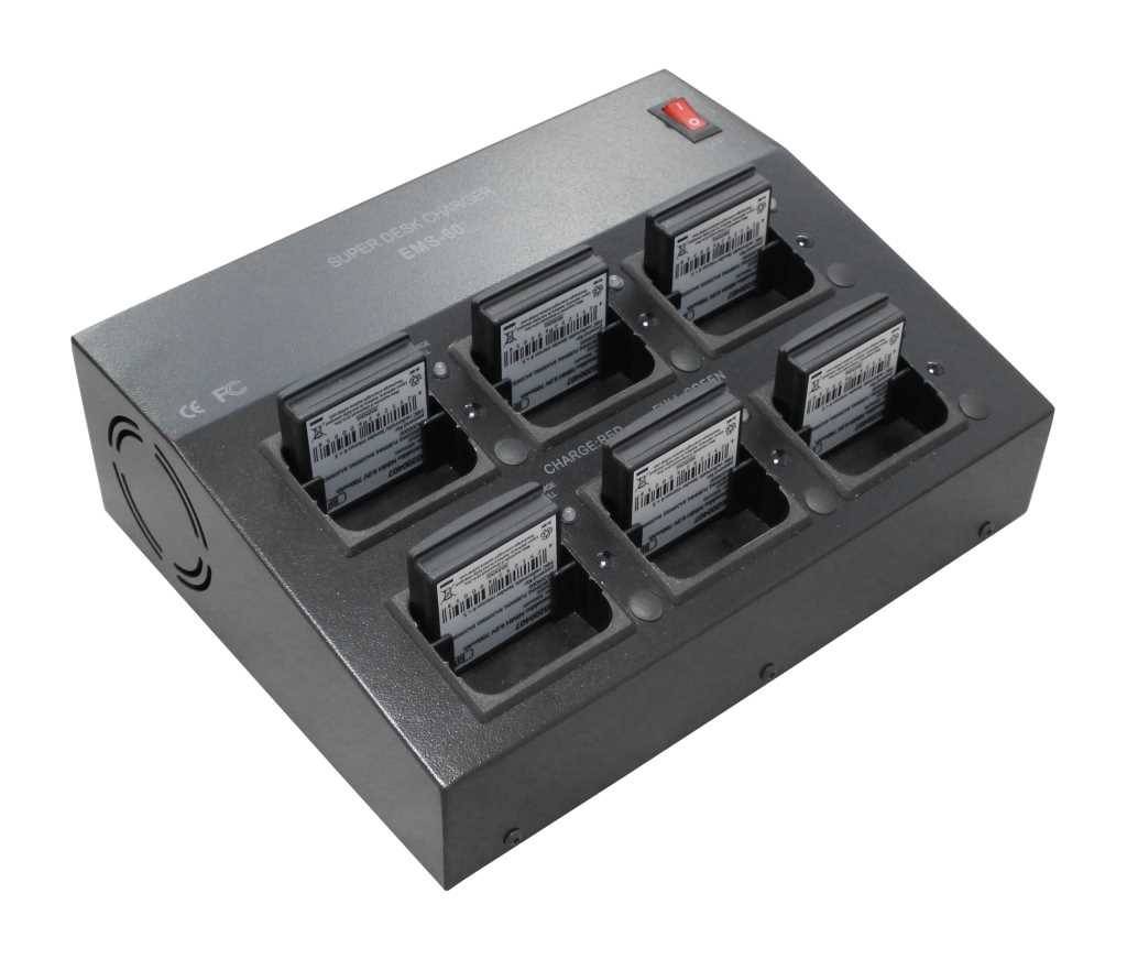 Caricatore di profili per batterie di comando gru per un massimo di 6 batterie contemporaneamente adatto per Ikusi BT06K-2