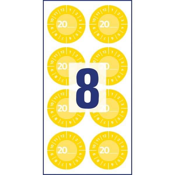 AVERY Zweckform badge di prova badge di prova/anno 20__ 30,0 x 30,0 mm giallo-1