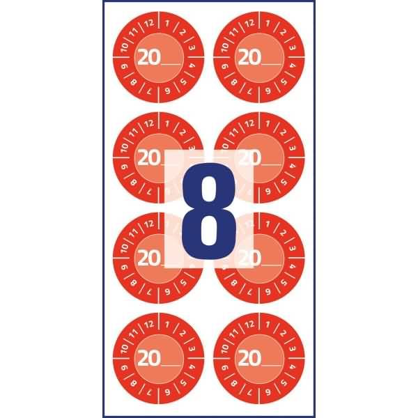AVERY Zweckform badge di prova badge di prova/anno 20__ 30,0 x 30,0 mm rosso-1