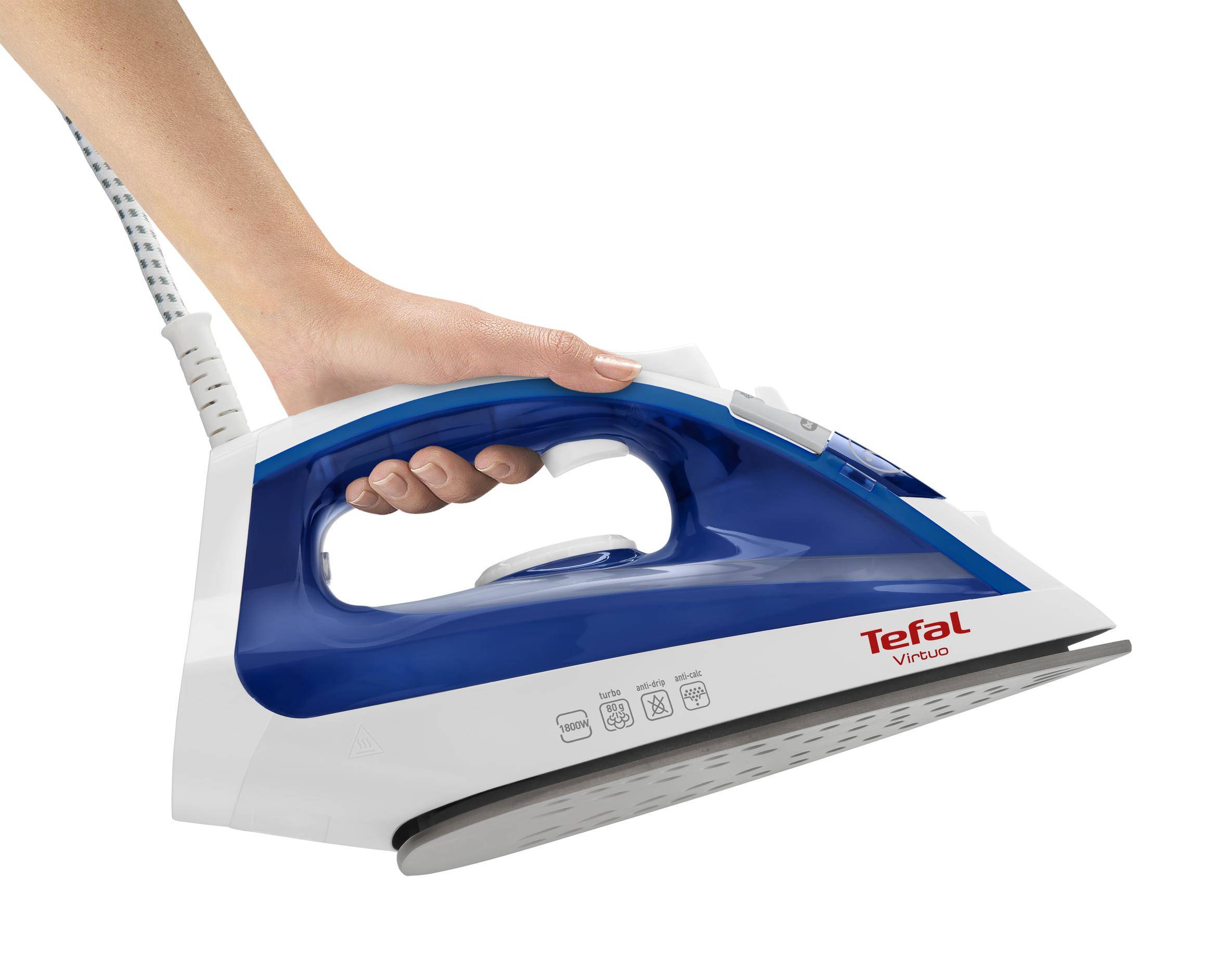 Tefal Virtuo FV1711 Dampstrygejern 1800W BlÃ¥ Hvid-2