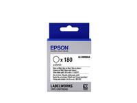 Epson Nastro fondo pretagliato circolare Bianco per testo Nero, Die-Cut D25mm/180 etichette LK-8WBWAA-2