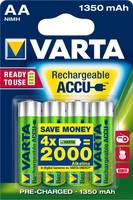 Batteria Varta NiMH, Mignon, AA, HR06, 1.2V/1350mAh Accu Power, precaricata, blister (confezione da 4)-1