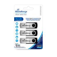 MediaRange MR910-3 unità flash USB 16 GB USB tipo A 2.0 Nero, Argento (MediaRange - USB flashdrive - 16 GB)-1