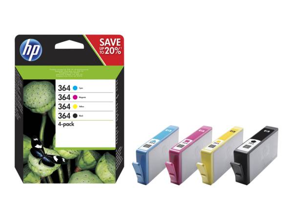 Hp n9j73ae n364 cmyk ink cartridge