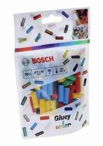 Bastoncini adesivi caldi bosch miscela di colori ghuey rosso, giallo, blu, nero, verde-1