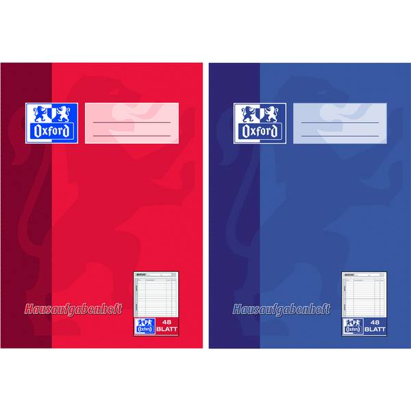 Quaderni OXFORD Compiti Oxford h.A5 vuoti/a righe rosse DIN A5 48