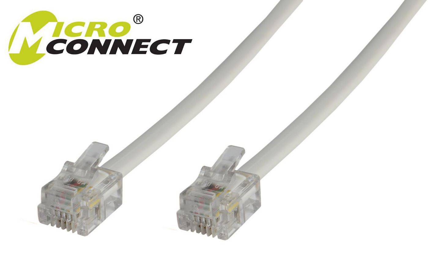 Microconnect MPK102 cavo telefonico 2 m Bianco (Modular Straight RJ12 6C/6P 2m - White - Warranty: 300M)-0