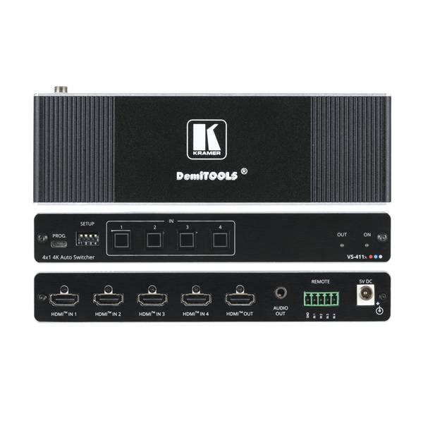 Kramer DemiTOOLS VS-411X - 4x1 Switcher / Audio Disembedder (20-80548090)-0