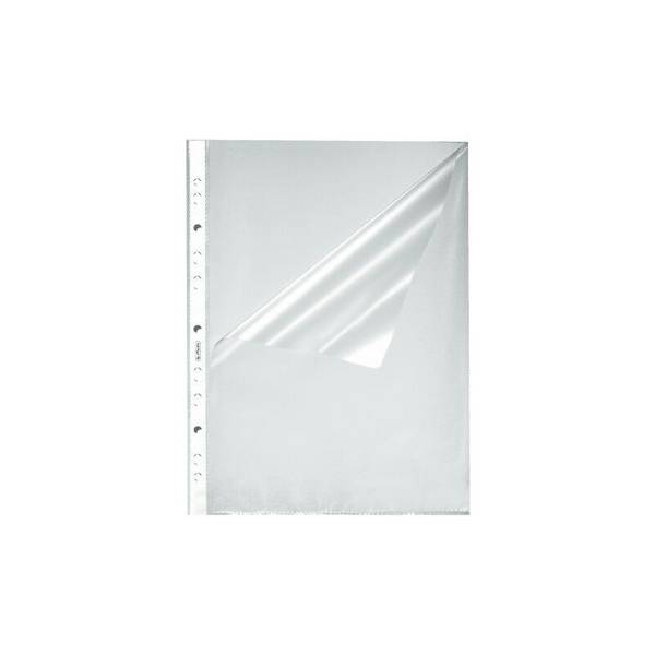 herlitz Prospekthülle, DIN A4, genarbt, 0,055 mm aus PP-Folie, Eurolochung, dokumentenecht, oben und seitlich (10840098)
