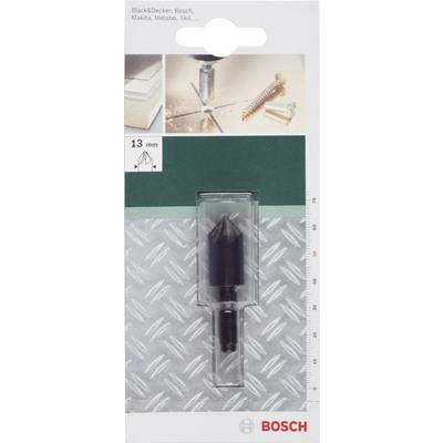 'Bosch Svasatore 13 mm' nella confezione. Prodotto idoneo per legno, metallo, plastica. Illustrato nell'esempio applicativo.