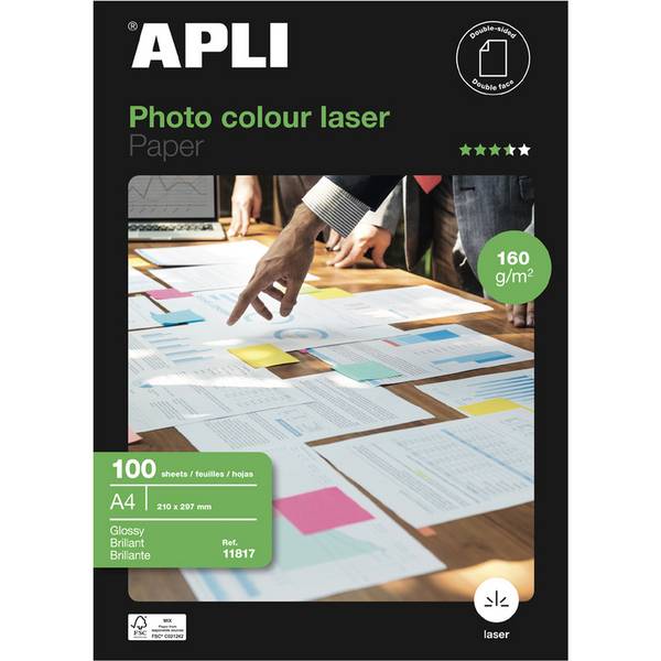 agipa Laser-Foto-Papier, DIN A4, 160 g/qm, hochglänzend beidseititg bedruckbar, für Laserdrucker - 1 Stück (011817)