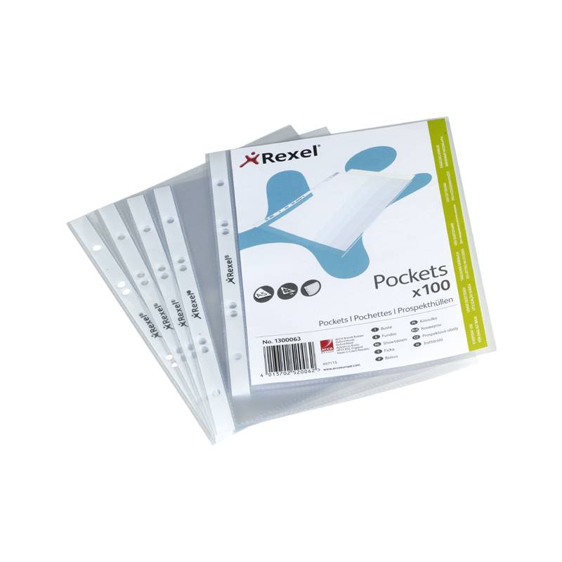 REXEL Prospekthülle Top Quality, A5, PP, glasklar, 0,08 mm oben offen, Lochung: 80/45-65-45, mit Lochrandverstärkung - 1-0