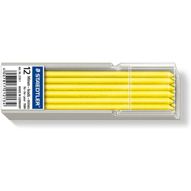STAEDTLER Lumocolor Mine non-permanent omnichrom, gelb Länge: 70 mm, für Trockenmarker Lumocolor non-permanent - 12 Stüc-0