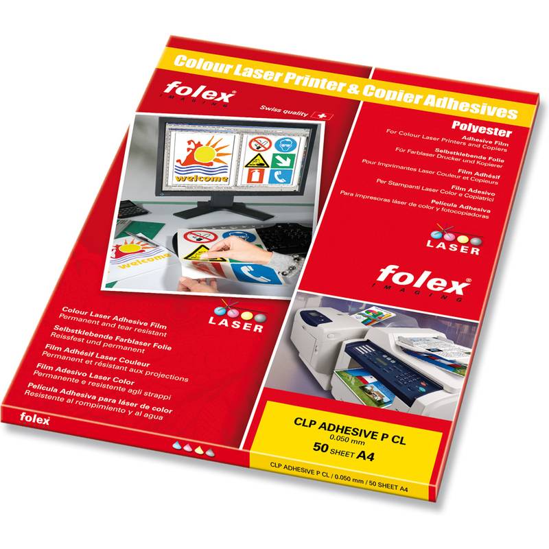 Film adesivo per laser e copiatrici Folex CLP Adhesive P CL 0,05 mm A4 trasparente Cf. 50 - 2999C.050.44100-0