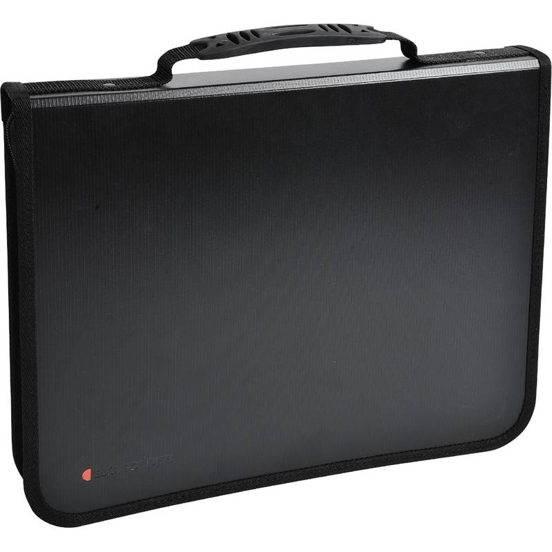 Conferenziere con meccaniscmo Exafolder - PPL - 4 anelli 30 mm - nero - Exacompata-0