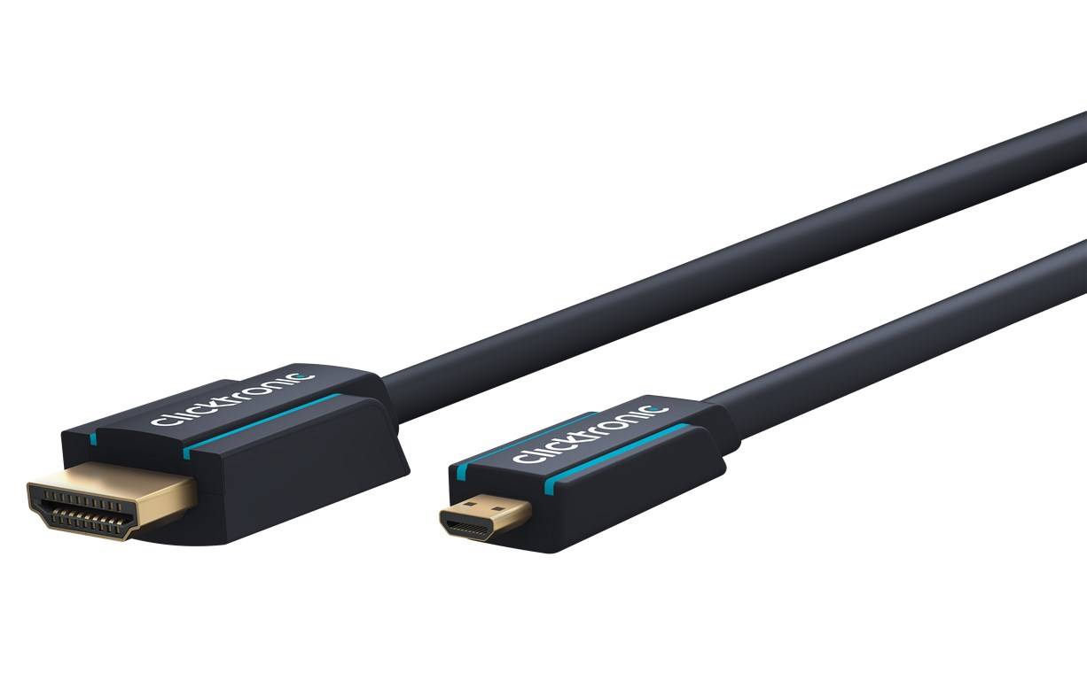 Clicktronic Micro-HDMI Cavo adattatore M/M. Blu 1,0 m