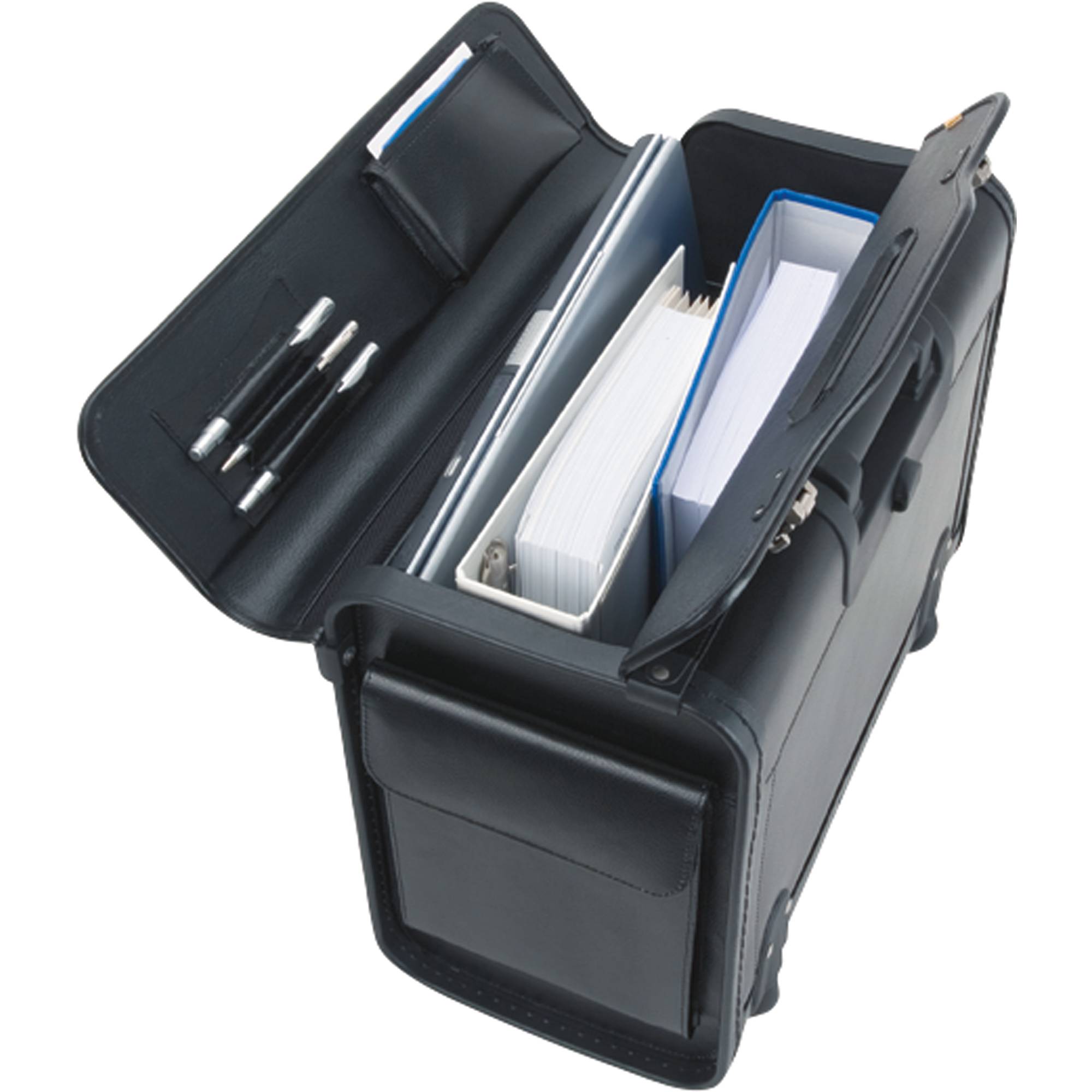 Borsa pilota con trolley Alassio SILVANA in pelle 48,5x23x37 cm nero 92705-3
