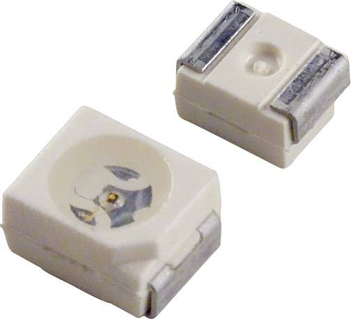 Due minuscoli componenti LED quadrati, uno con elemento luminoso visibile, l'altro liscio, su sfondo bianco.