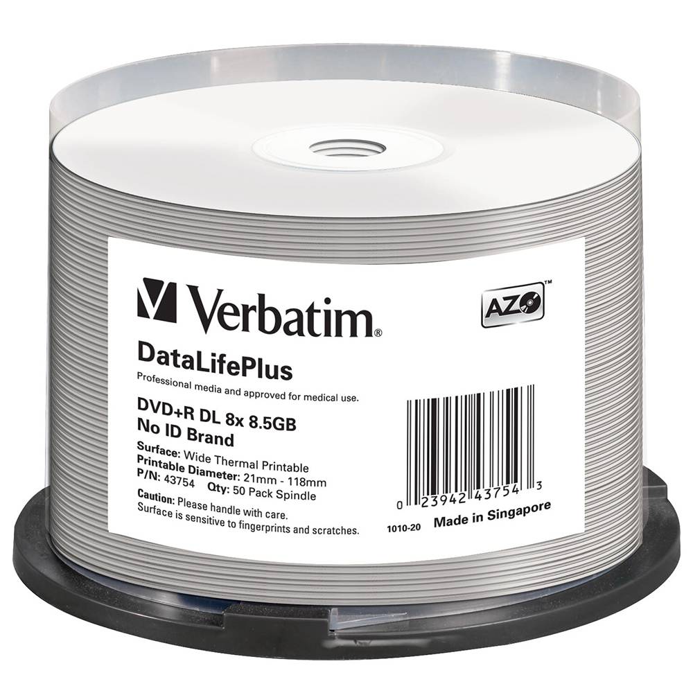 Verbatim DataLifePlus Professional - 50 x DVD+R DL - 8.5 GB 8x - breite Thermodruckfläche - Spindel-0