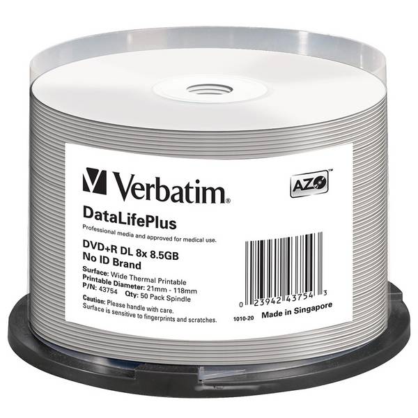 Verbatim DataLifePlus Professional - 50 x DVD+R DL - 8.5 GB 8x - breite Thermodruckfläche - Spindel