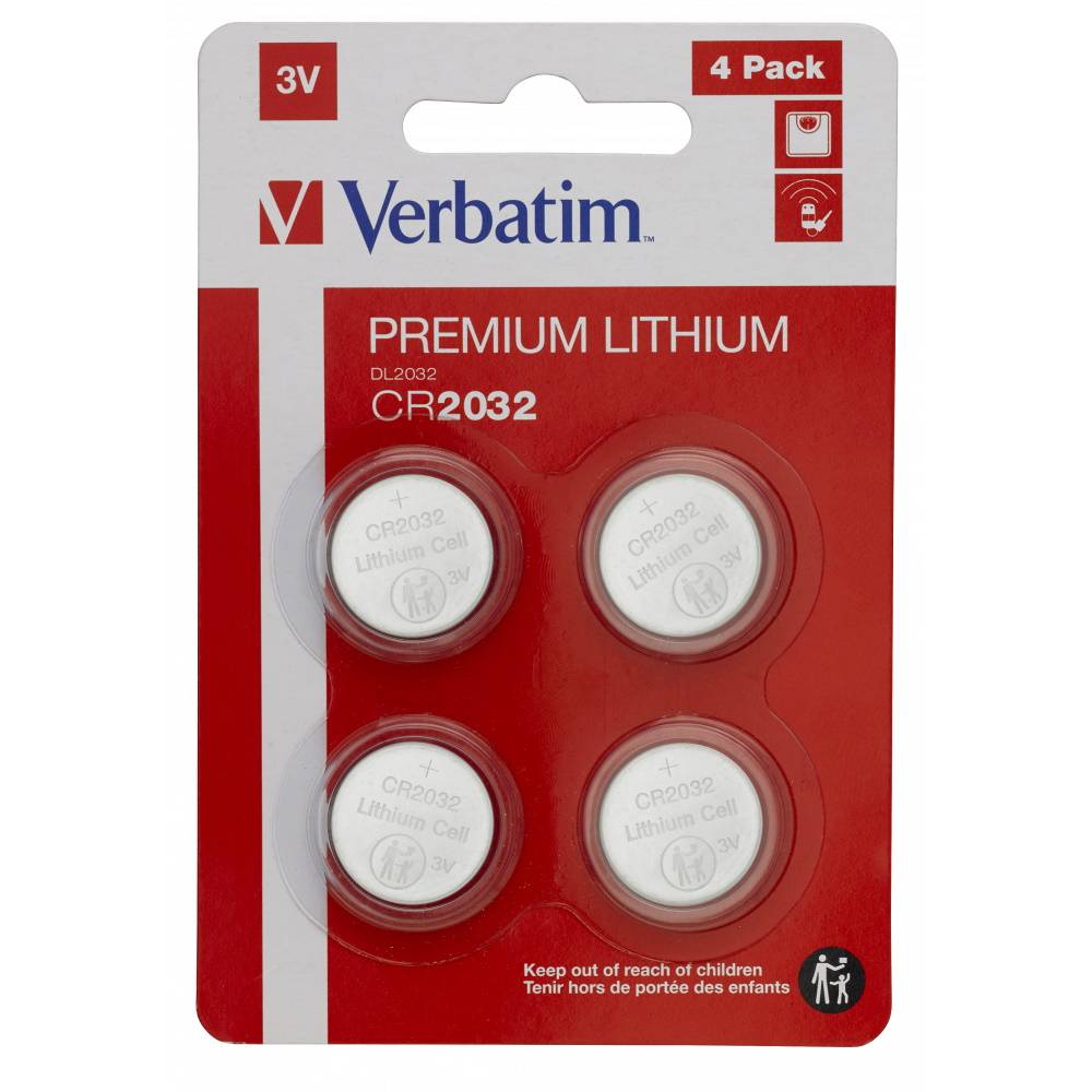 Verbatim CR2032 Batteria monouso Litio (LITHIUM BATTERY CR2032 3V 4 - PACK CR203-0