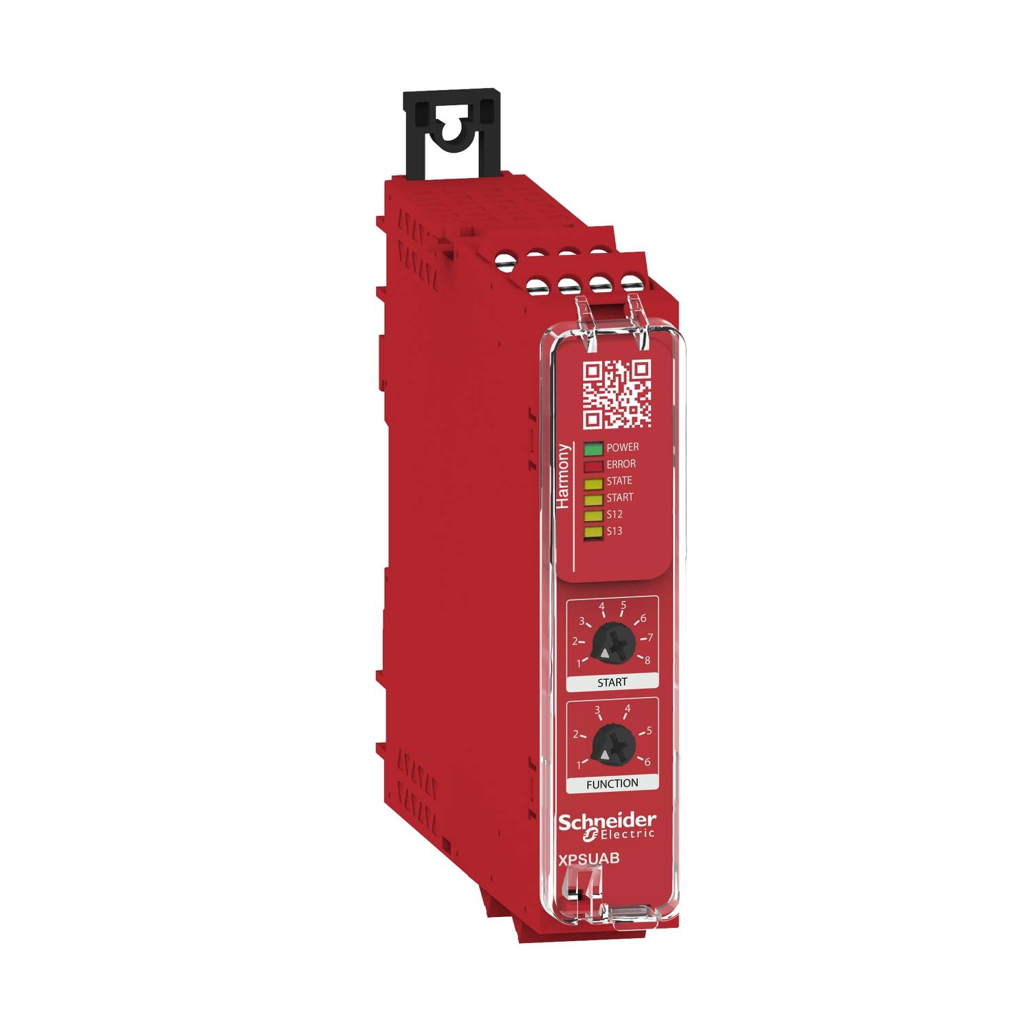 Relè di sicurezza XPSUAB31CP Schneider Electric Tensione di funzionamento: 24 V/DC 1 scambio (L x A x P) 22.5 x 100 x 12-0