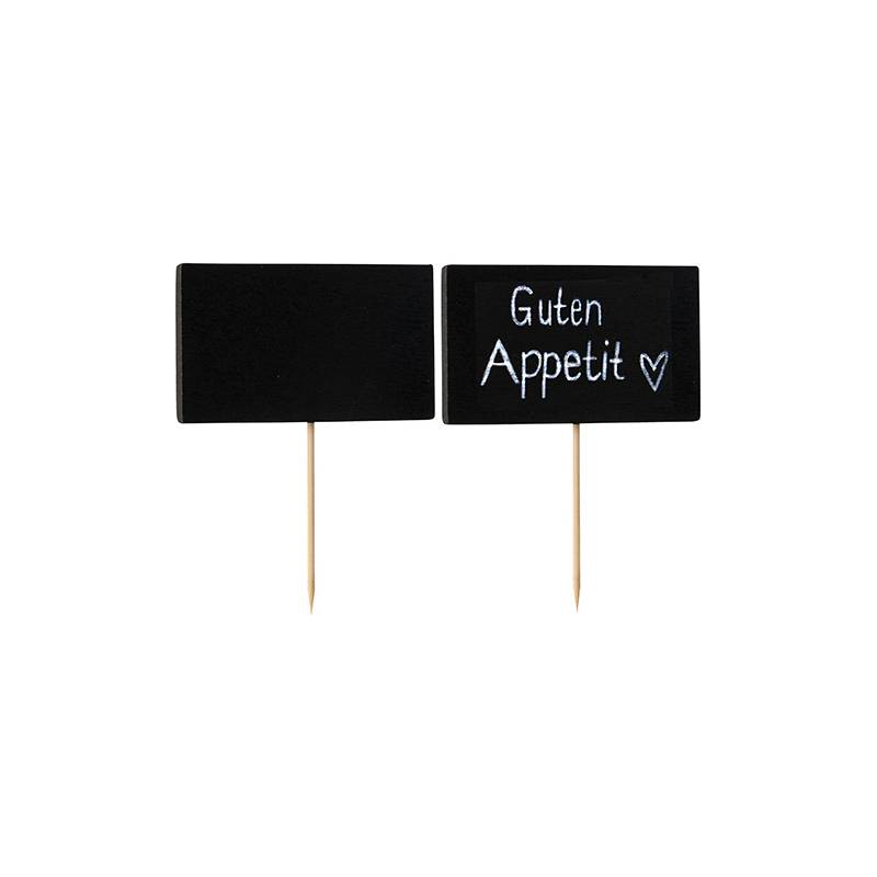 PAPSTAR Fingerfood-Spieße "Blackboard", Länge: 90 mm Spieße aus Holz, Tafel aus Bambus, Maße Tafel: 37 x 63 mm, - 1 Stüc-0
