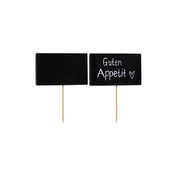 PAPSTAR Fingerfood-Spieße "Blackboard", Länge: 90 mm Spieße aus Holz, Tafel aus Bambus, Maße Tafel: 37 x 63 mm, - 1 Stüc