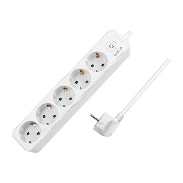 Presa multipla LogiLink - CA 250 V - 3680 watt - ingresso, ingresso alimentatore - connessioni in uscita: 5 (5 prese CEE