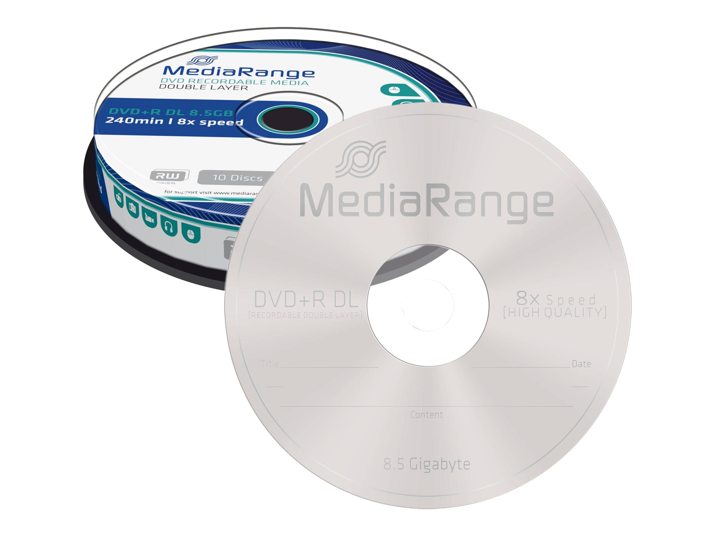 MediaRange DVD+R DL 8,5 GB (8fach, 10 Stück) (MR466)-0