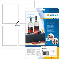 HERMA Special - Selbstklebende Flaschenetiketten, hochglänzend - weiß - 90 x 120 mm 40 Etikett(en) (10 Bogen x 4) (8882)-8