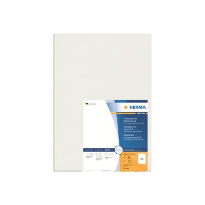 HERMA SuperPrint - Selbstklebende Folienetiketten - durchsichtig - A3 (297 x 420 mm) - 50 Stck. (50 Bogen x 1) (8694)-0