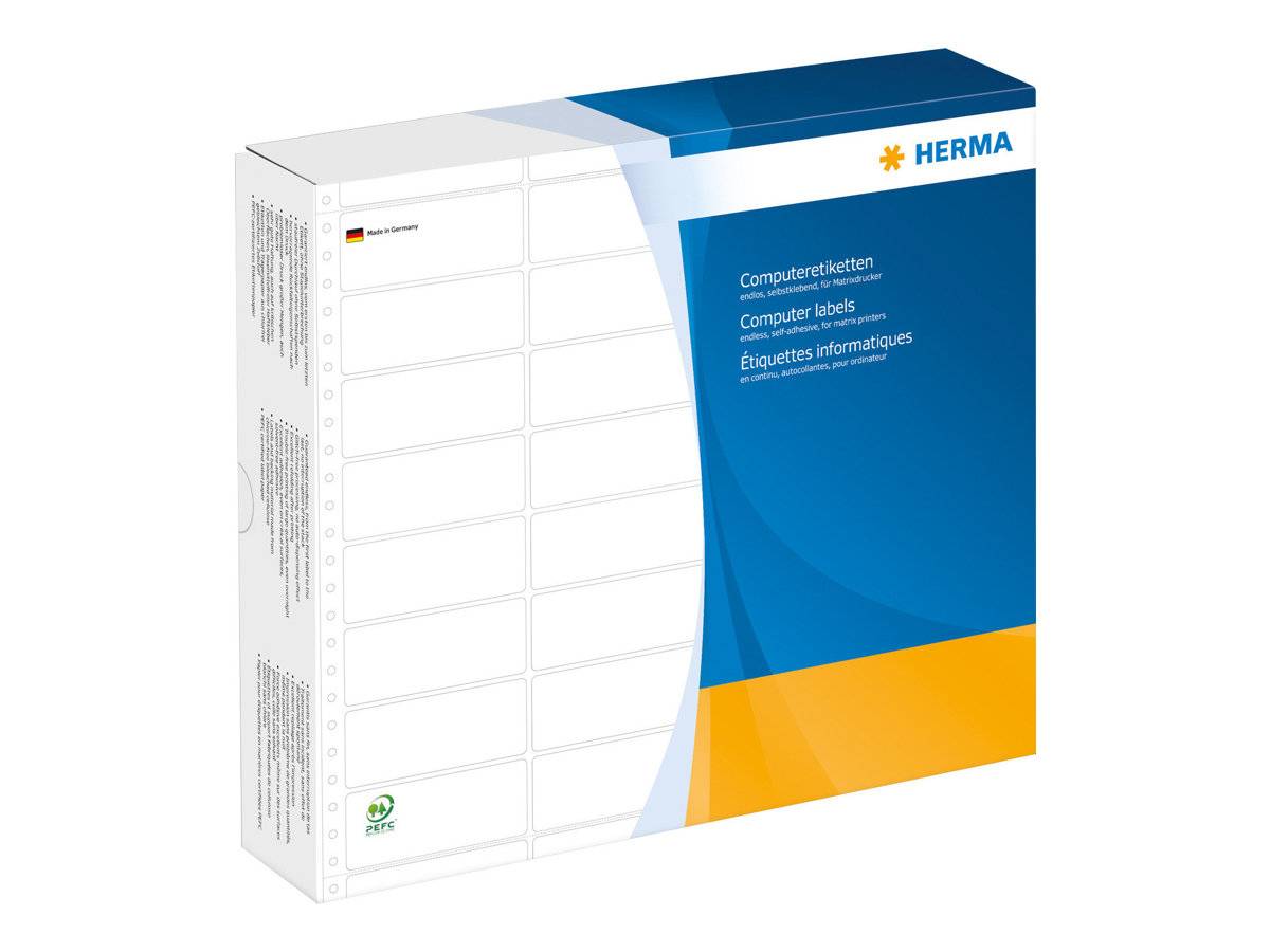 HERMA Computer labels - Perforierte Etiketten - weiß - 35,7 x 81,3 mm - 16000 Stck. (4 Bogen x 4000) (8242)-1