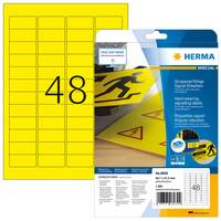 HERMA Special - Selbstklebende matte Folienetiketten - Gelb - 21,2 x 45,7 mm 1200 Stck. (25 Bogen x 48) (8030)-8