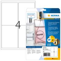 HERMA Special - Glänzend - durchsichtig - 99.1 x 139 mm 100 Etikett(en) (25 Bogen x 4) transparente Folienetiketten-8