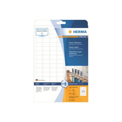 HERMA Special - Extra starke, selbstklebende, matte Papieretiketten - weiß - 25,4 x 16,9 mm - 2800 Etikett(en) (25 Bogen-0