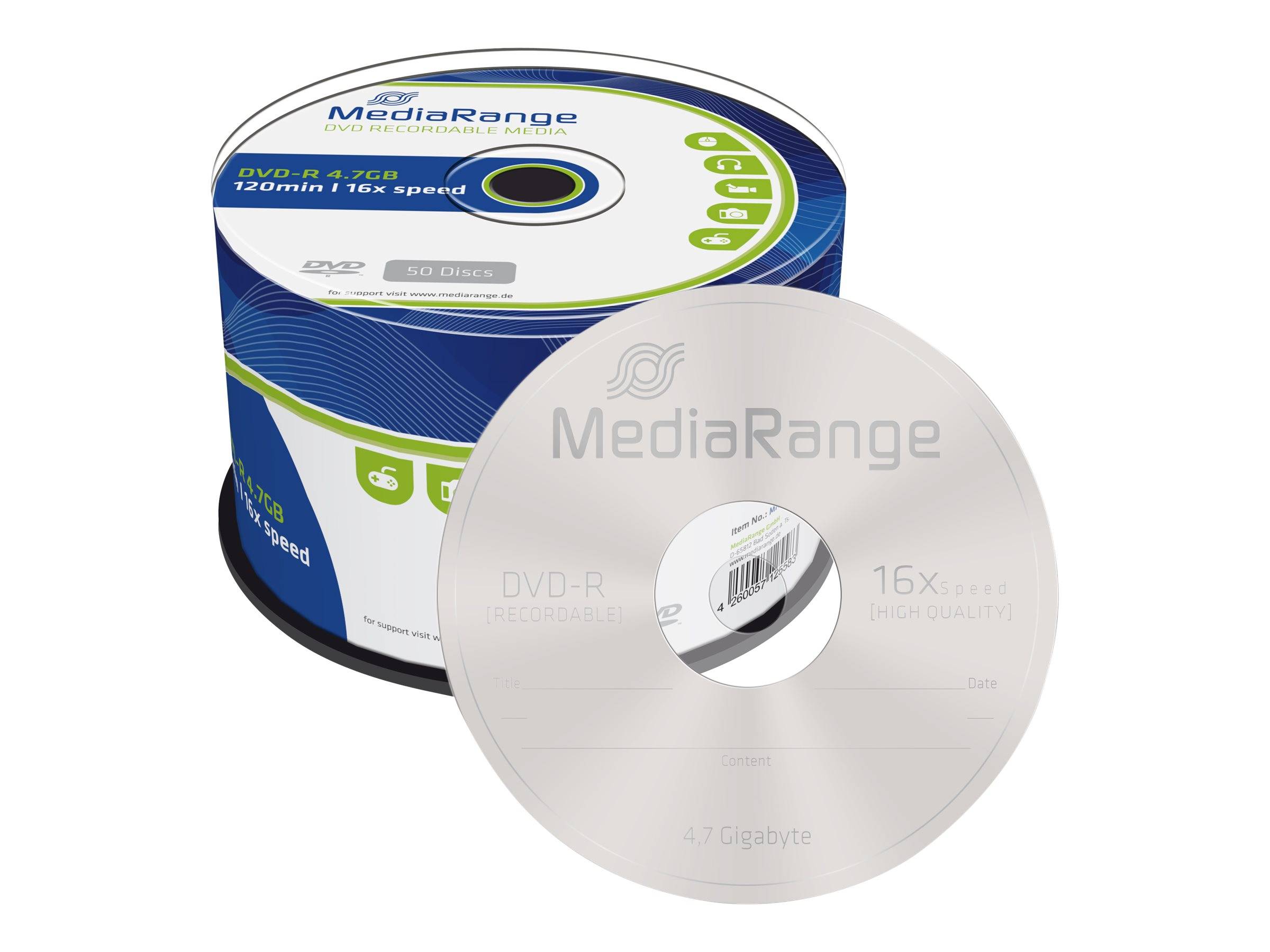 MediaRange DVD-R 4,7 GB (16fach, 50 Stück) (MR444)-0