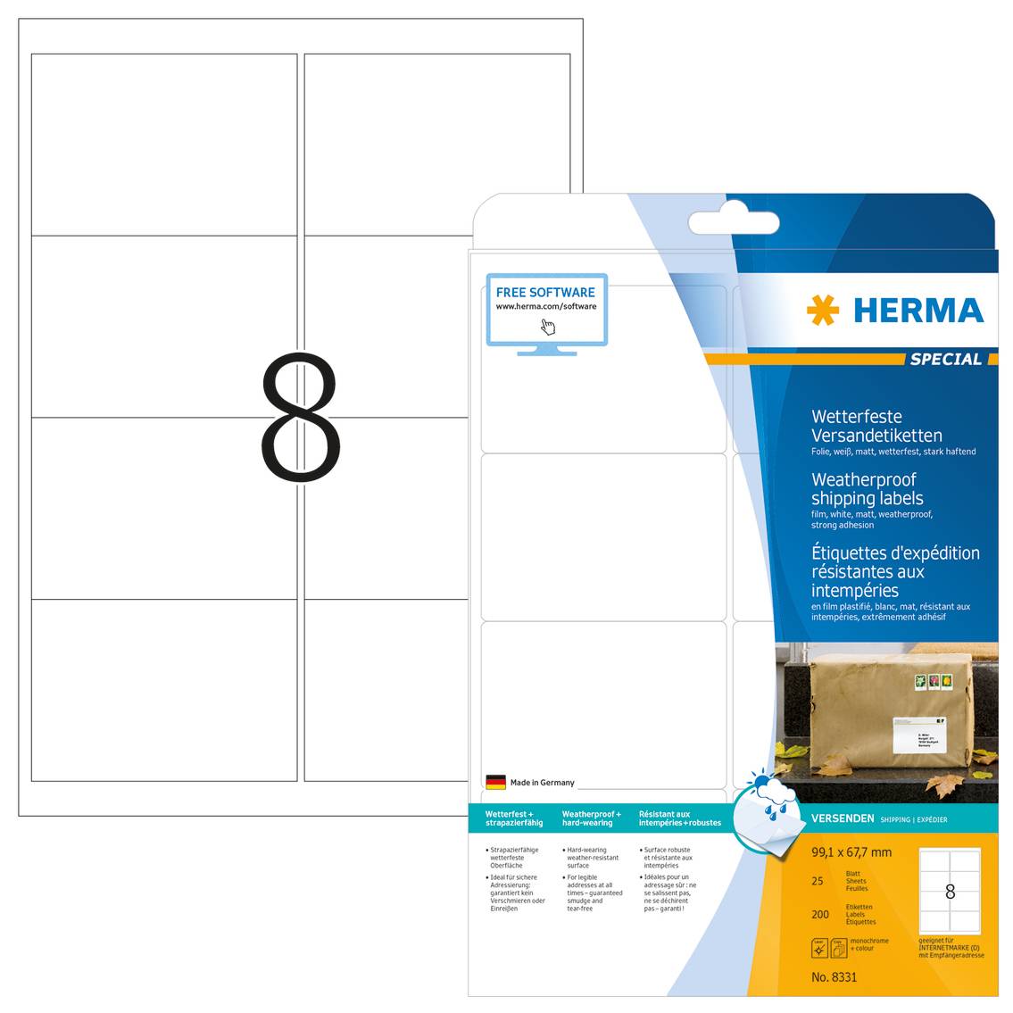 HERMA 8331 etichetta per corrispondenza Bianco (HERMA Special - forsendelsesfilmm?rkat)-7