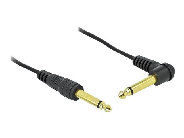 Delock Spiralkabel 6,35 mm 2 Pin Klinkenstecker zu Klinkenstecker Mono gewinkelt 2 m schwarz (85939)-1