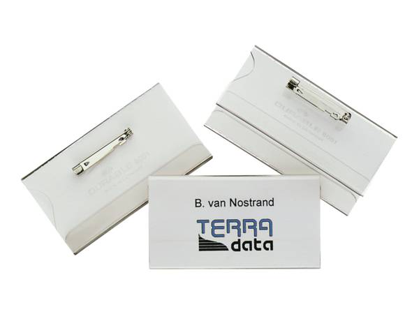 DURABLE Namensschild 40x75mm mit Plattennadel 1 Pg. à 100 Stück 800119