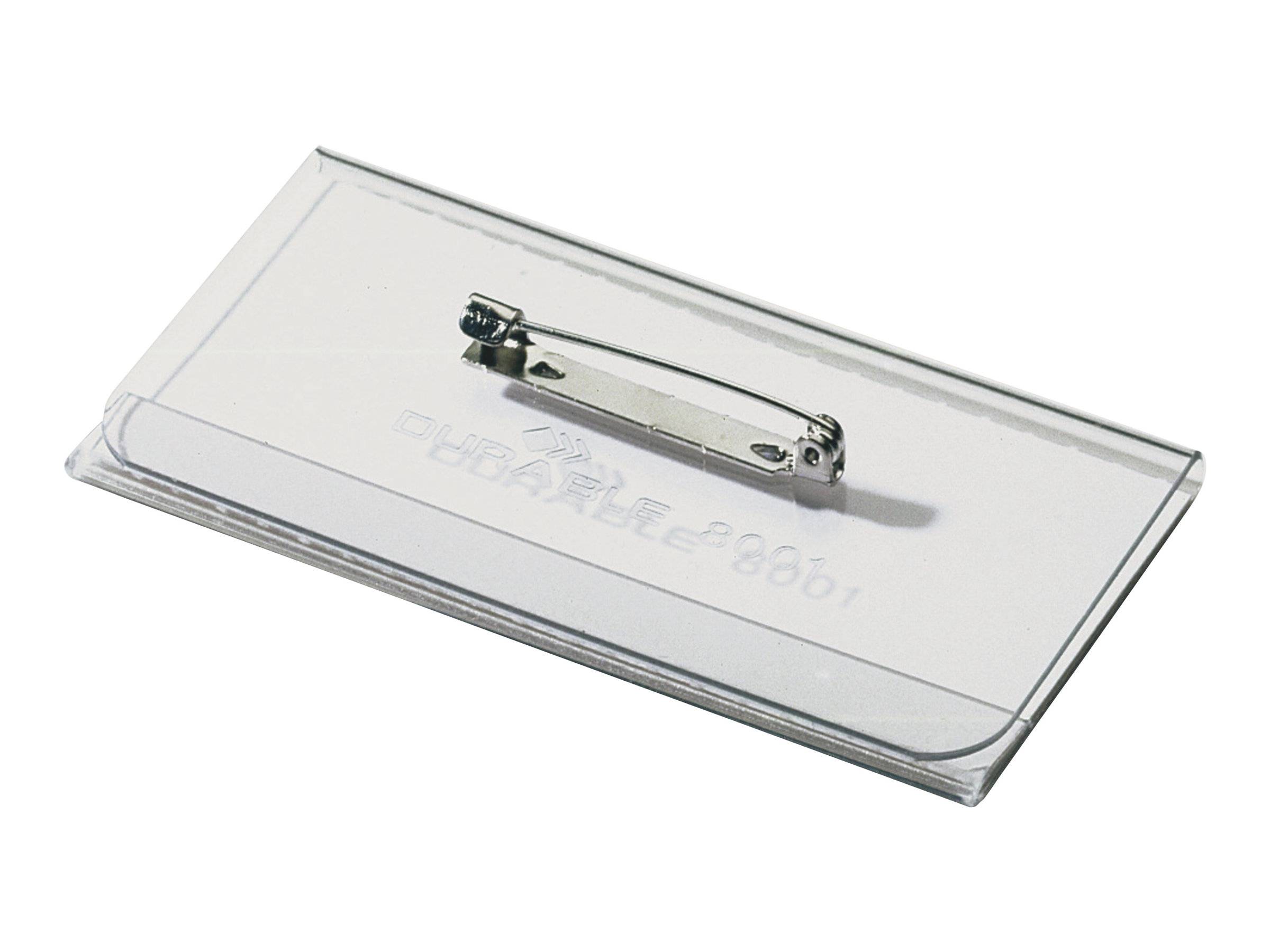 DURABLE Namensschild 40x75mm mit Plattennadel 1 Pg. à 100 Stück 800119-6